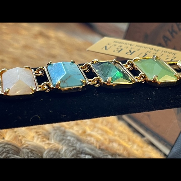 RALPH LAUREN Semi-Precious Stone Link Bracelet … Colorful & Fun! 🌸 - Picture 5 of 16